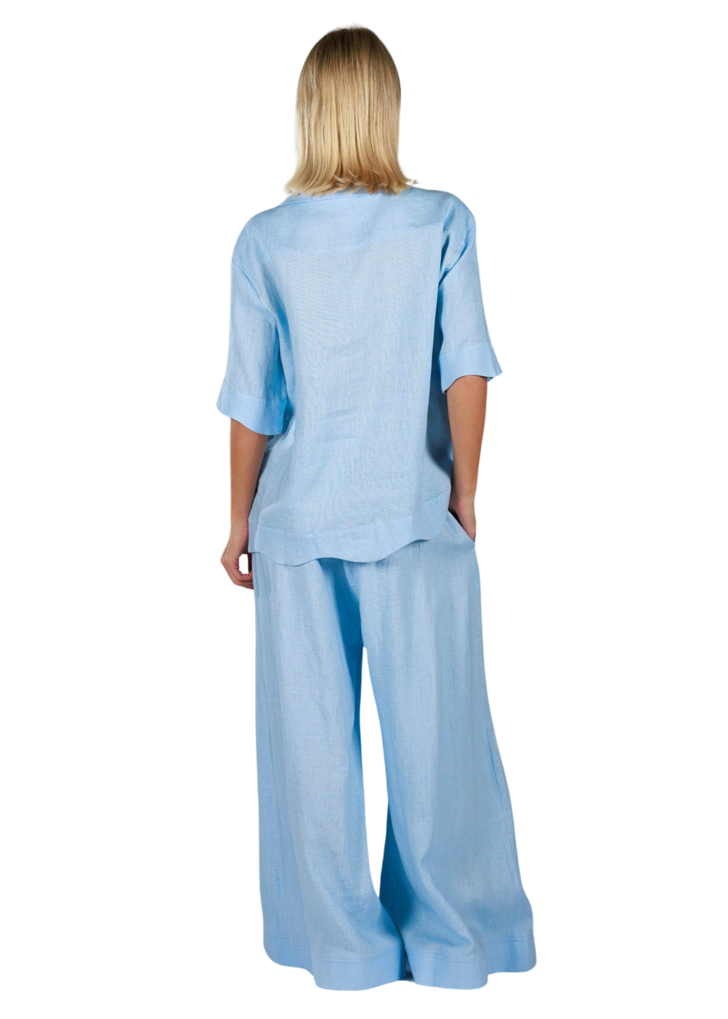 IZABELLE LIGHT BLUE | Women linen long blouse