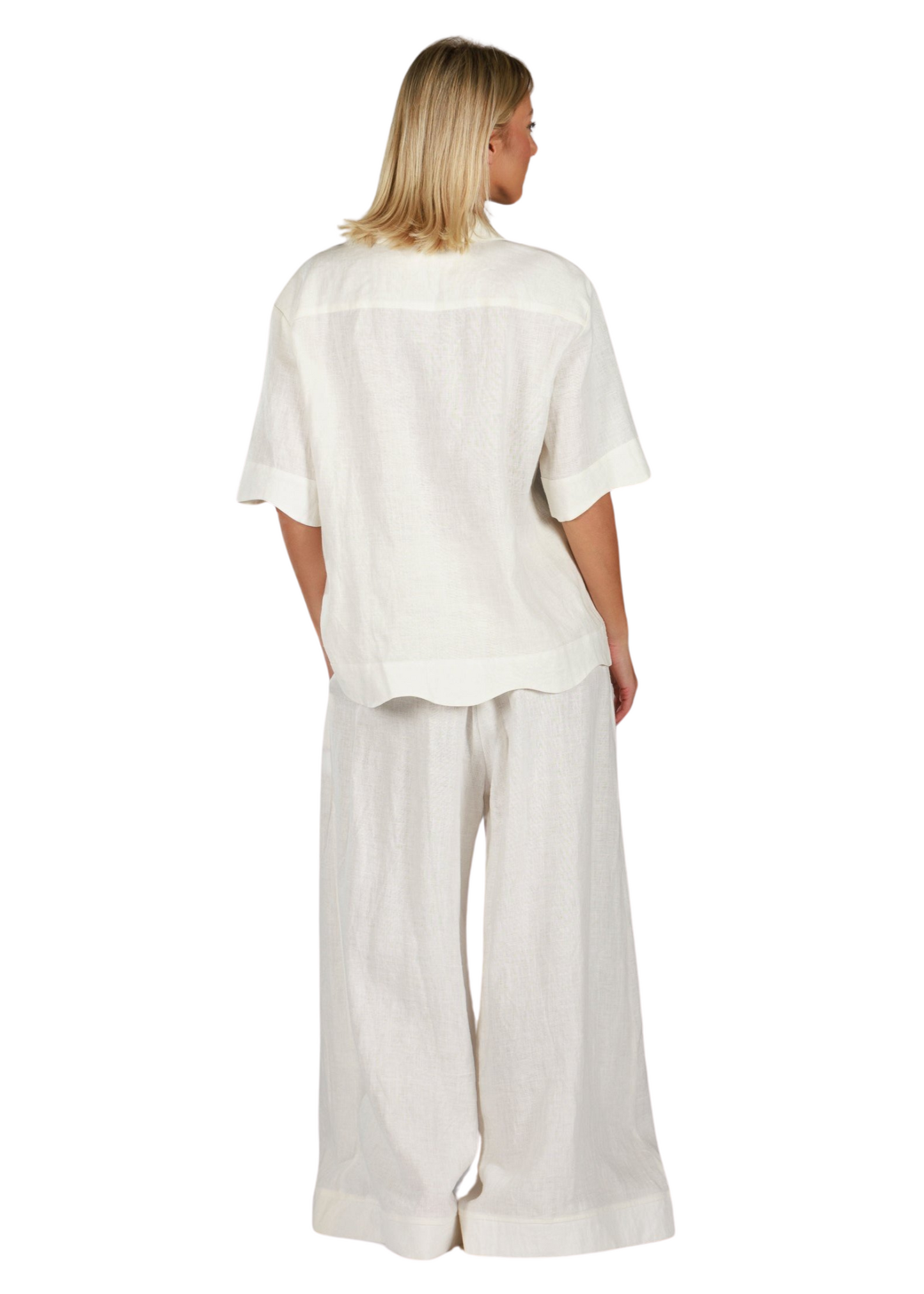 IZABELLE NATURAL WHITE | Women linen long blouse