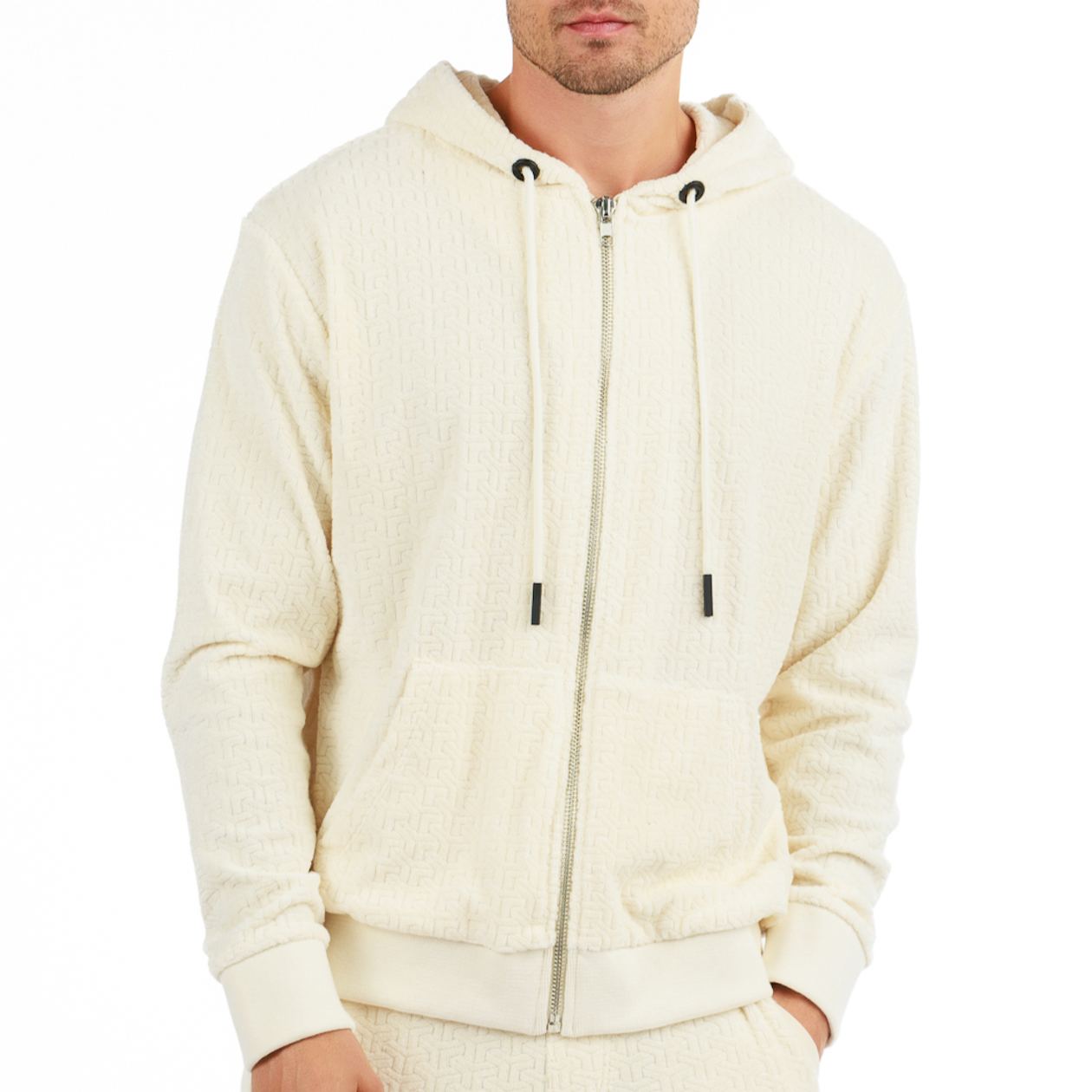 JACQUARD PARIS ECRU | Towelling Hoodie FALL WINTER