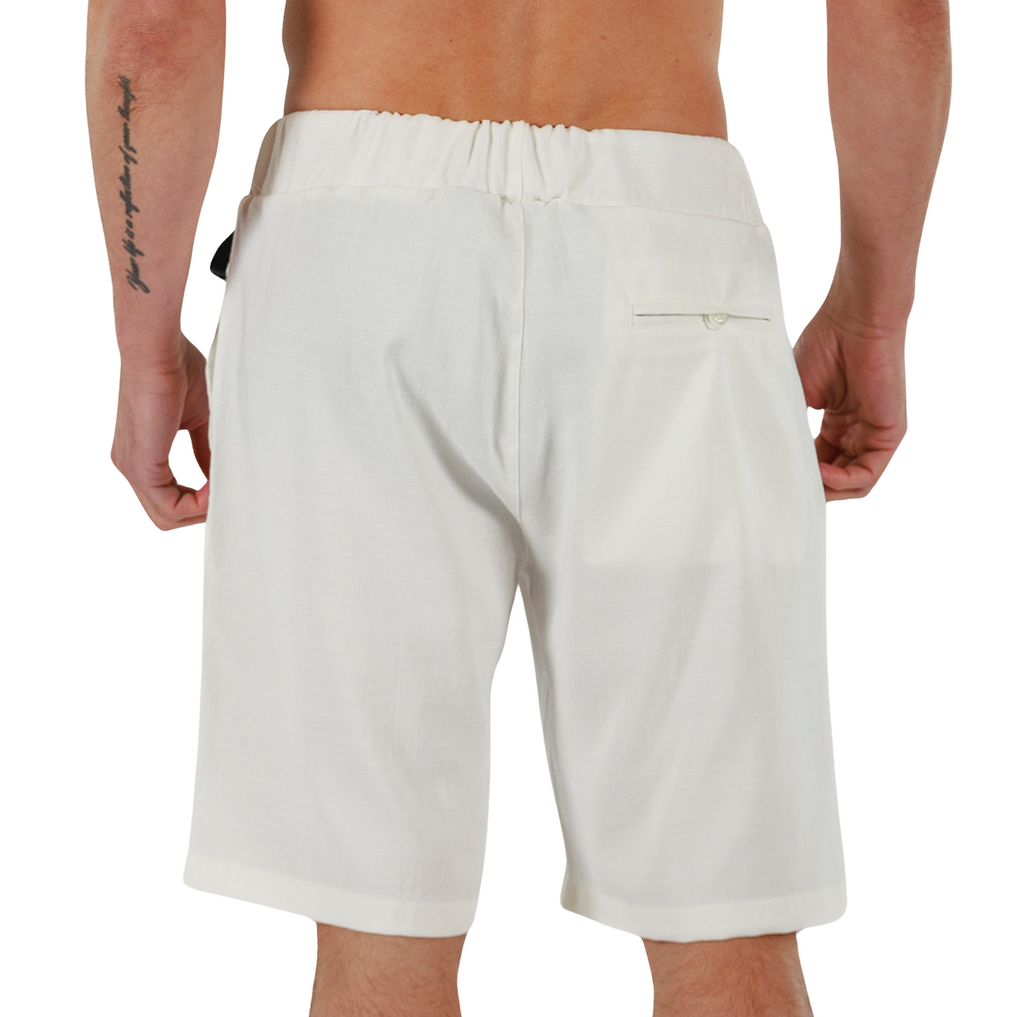 WHITE | Mens Linen Shorts
