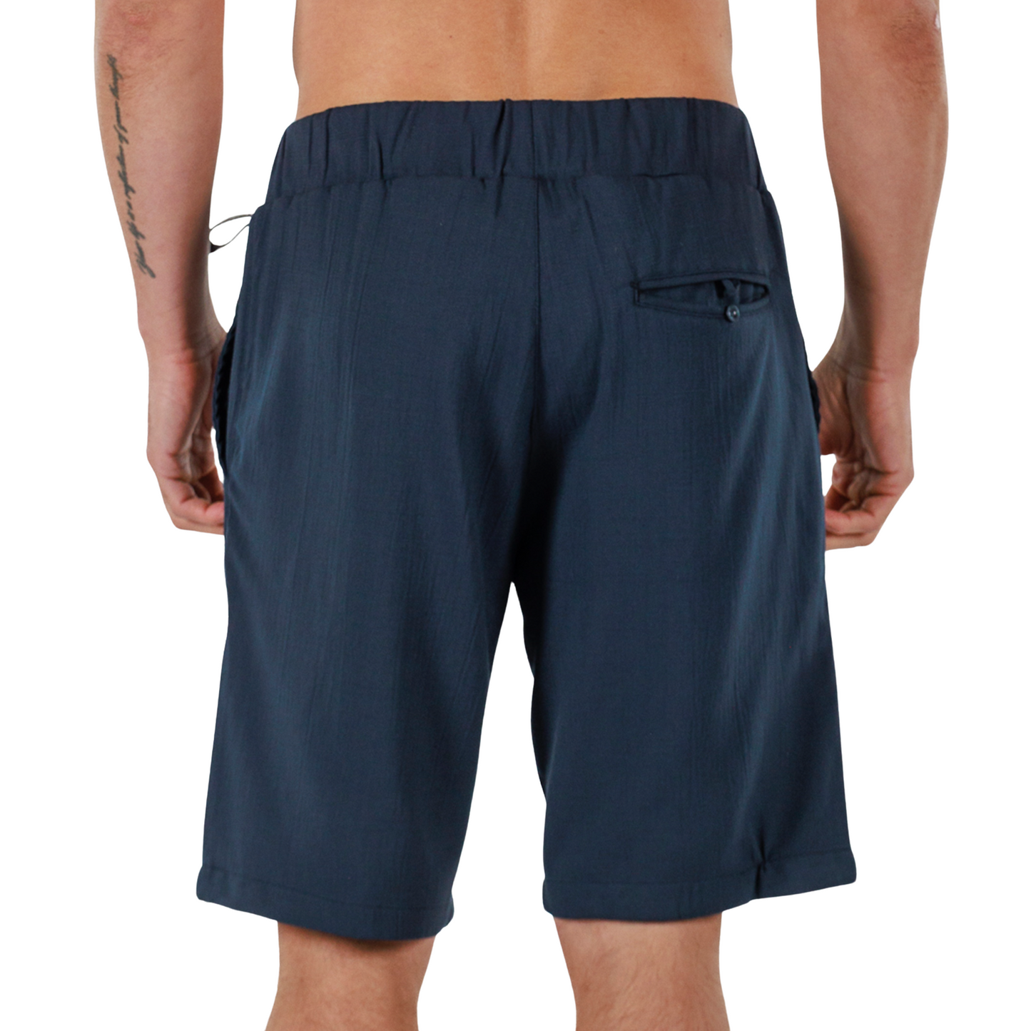 NAVY BLUE | Mens Linen Shorts