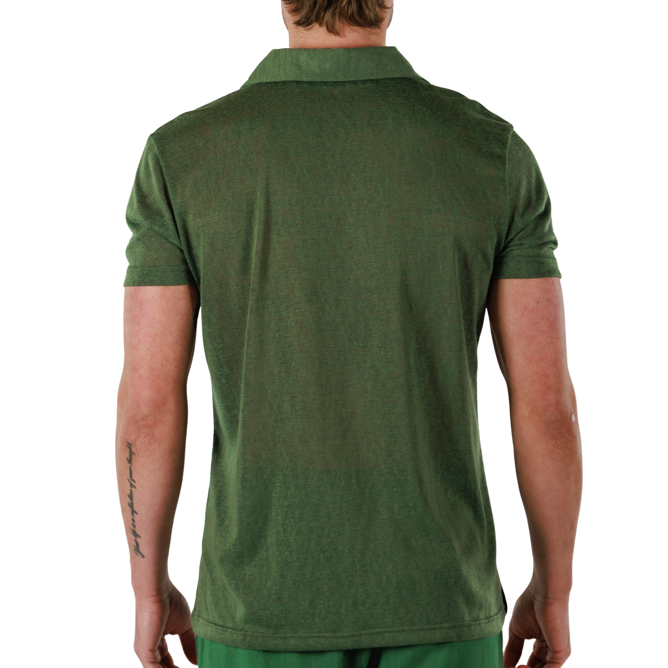 MILITARY GREEN | Mens Linen Polo