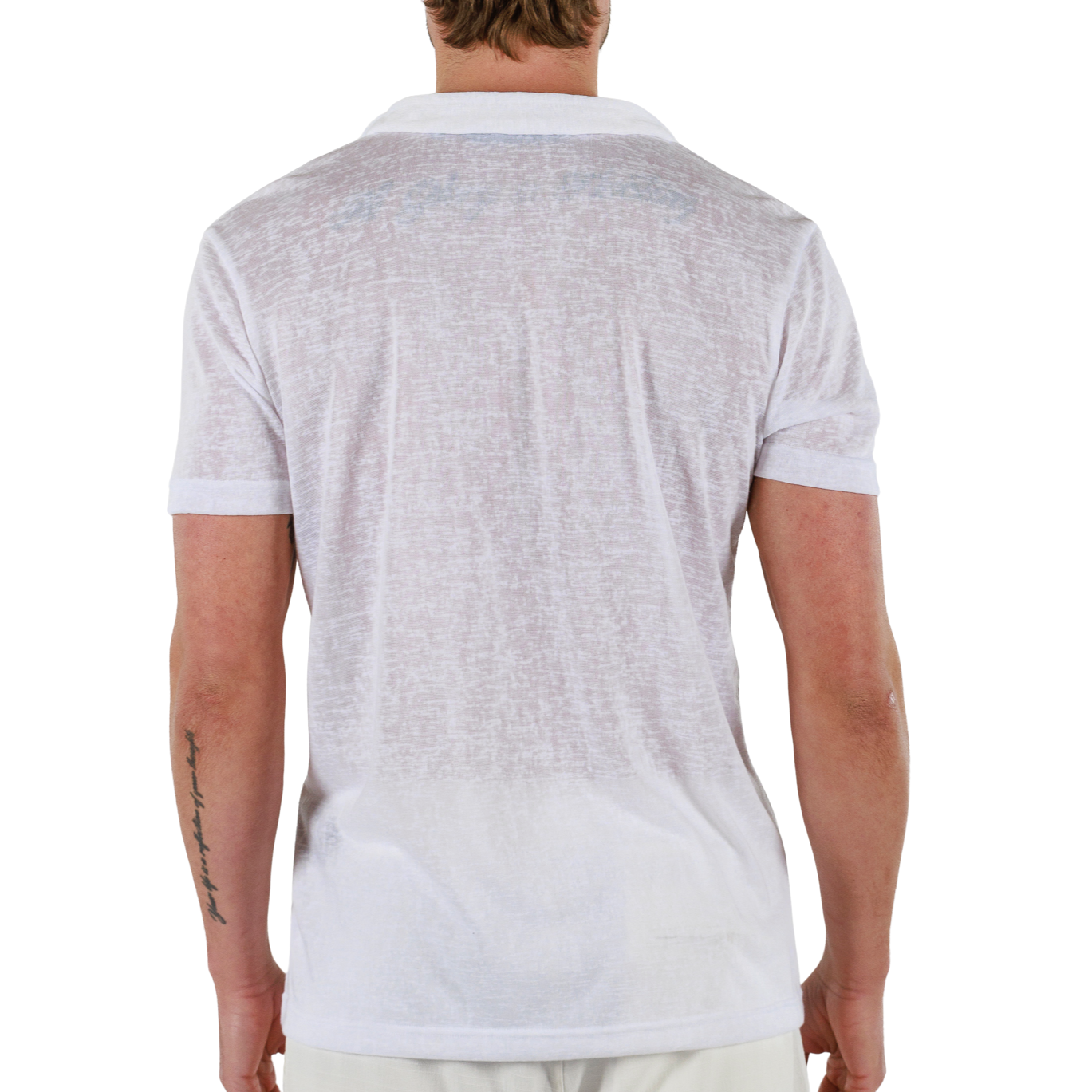 WHITE | Mens Linen Polo