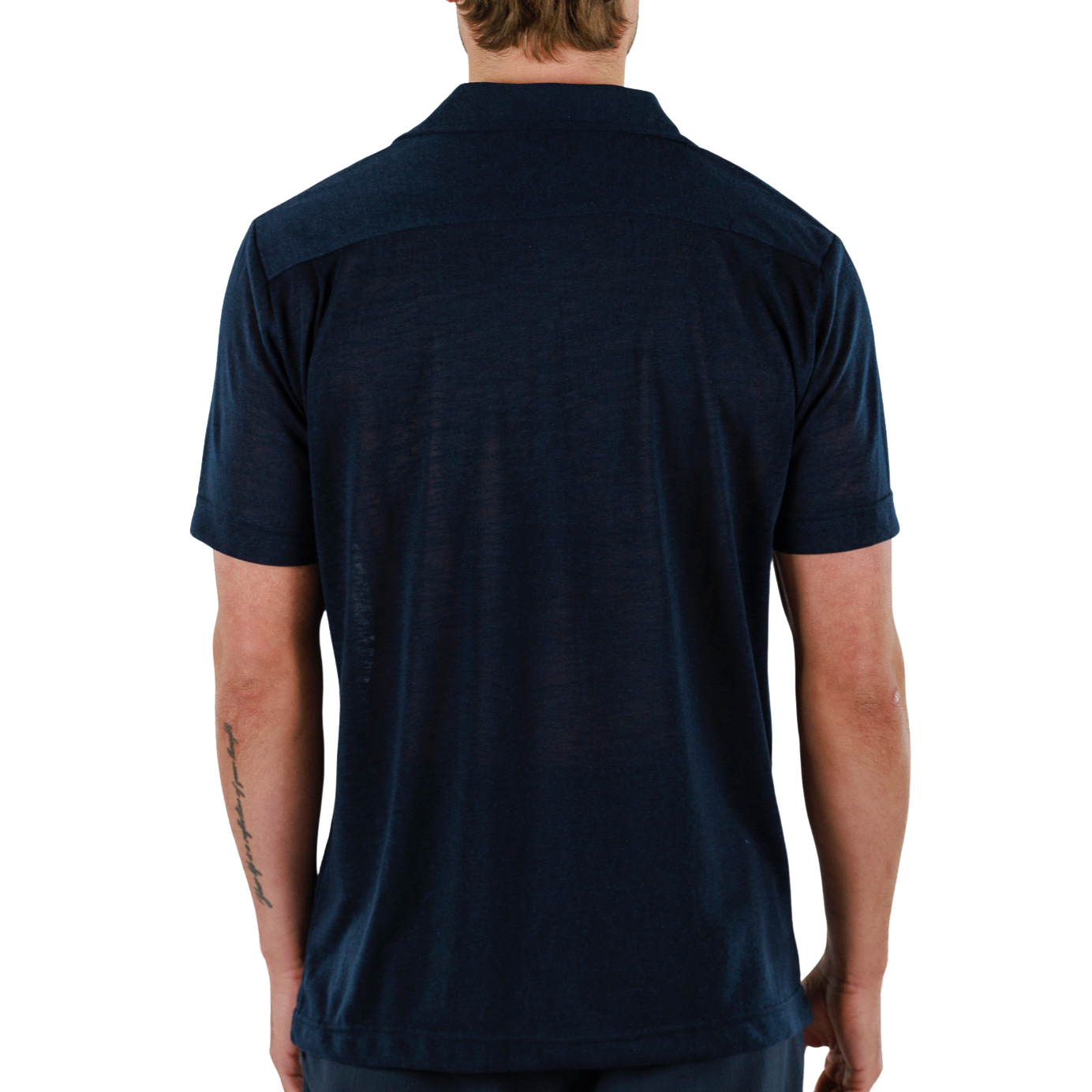 NAVY BLUE | Mens Linen Shirt Short Sleeve