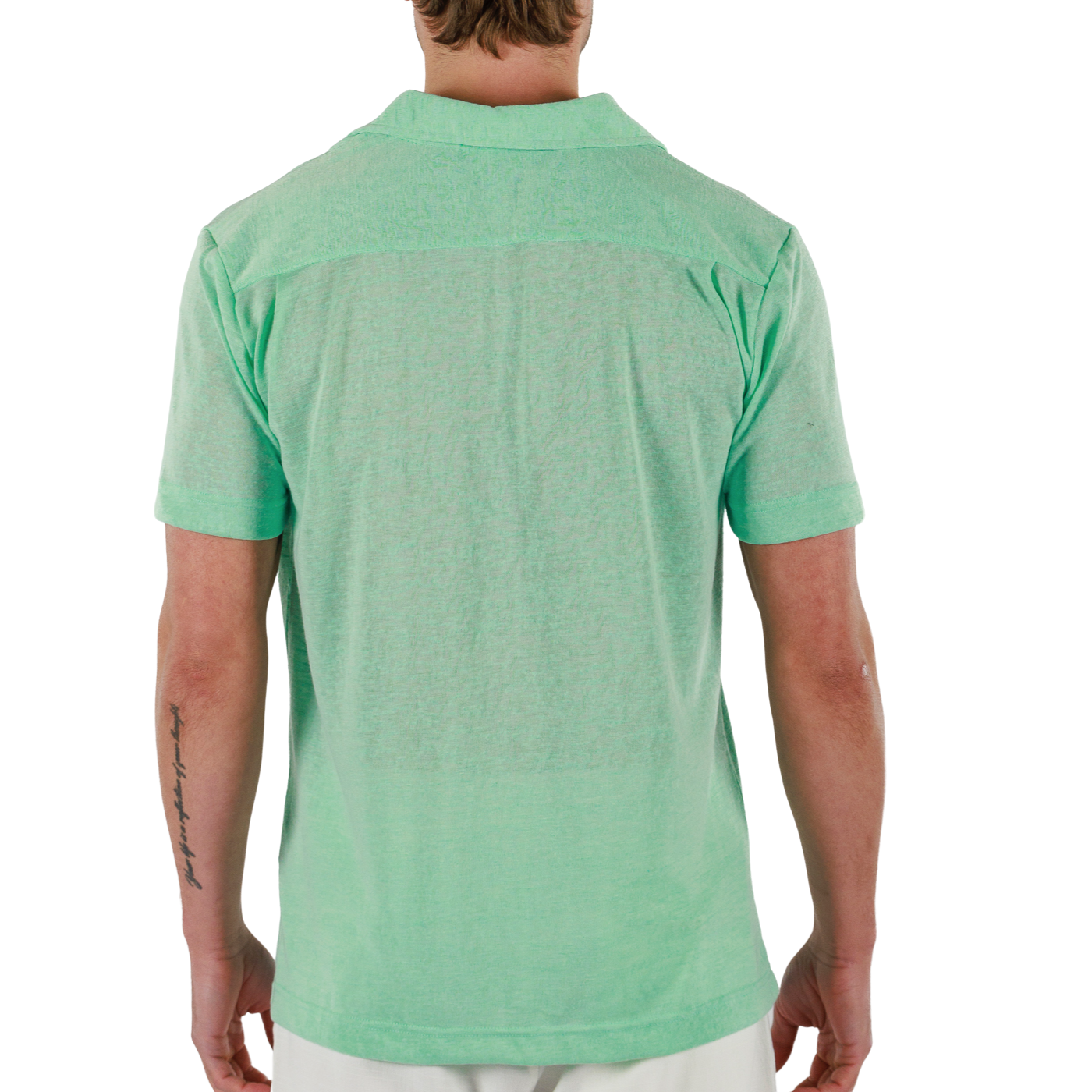 BROOK GREEN | Mens Linen Shirt Short Sleeve