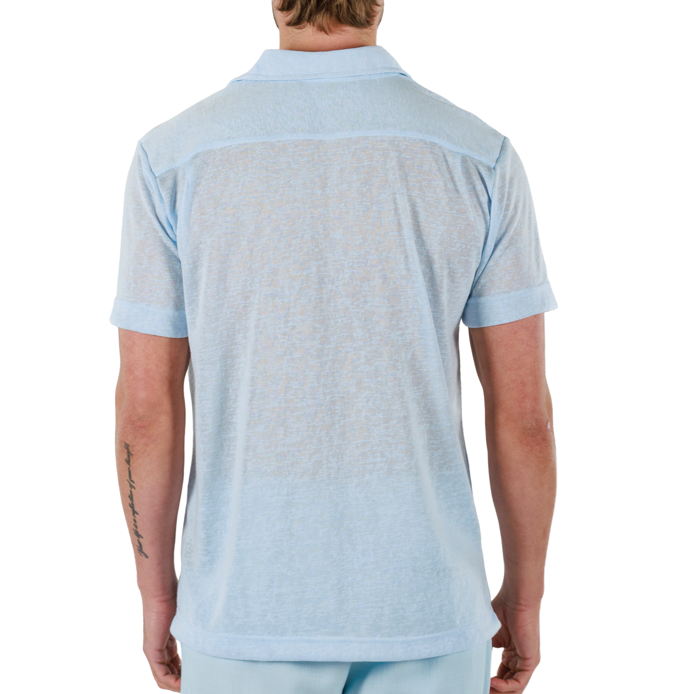 SKY BLUE | Mens Linen Shirt Short Sleeve