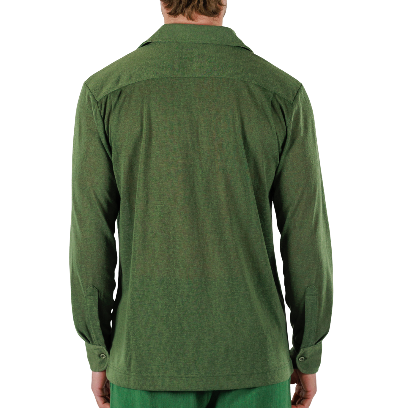 MILITARY GREEN | Mens Linen Shirt Long Sleeve