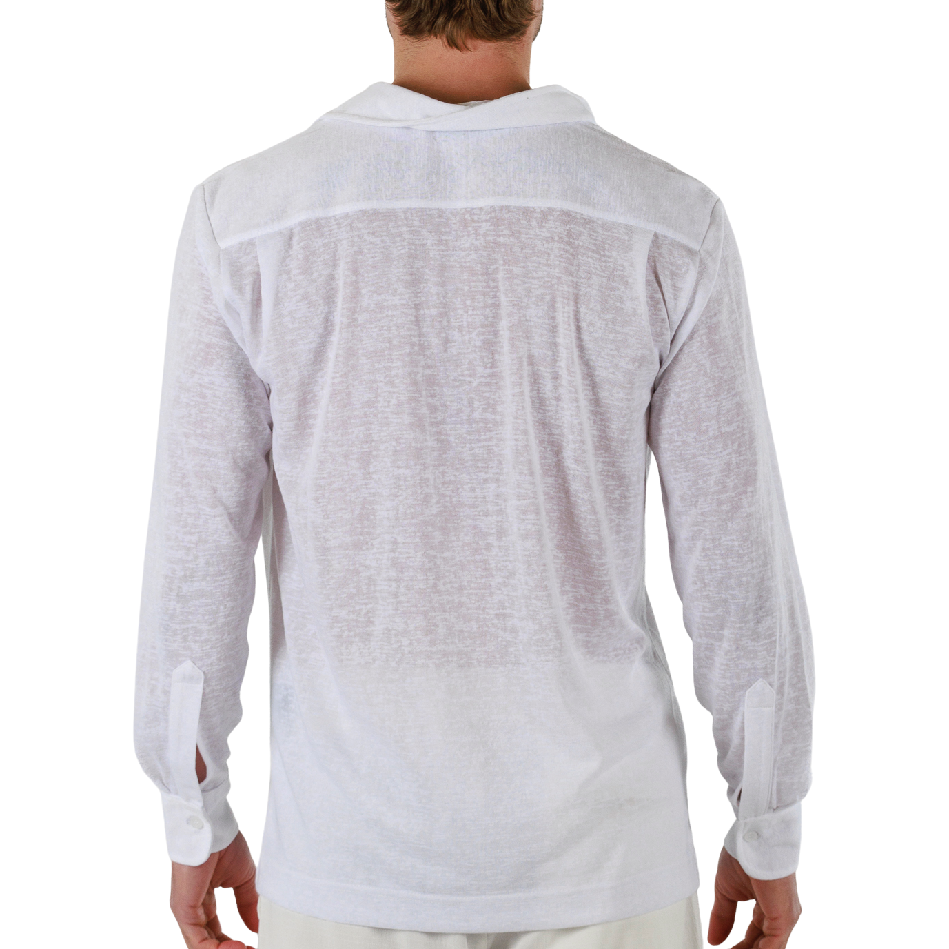 WHITE | Mens Linen Shirt Long Sleeve
