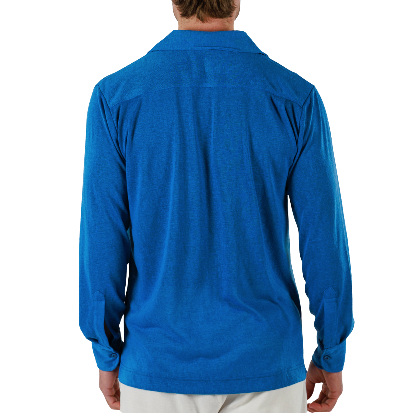 REGATTA BLUE | Mens Linen Shirt Long Sleeve