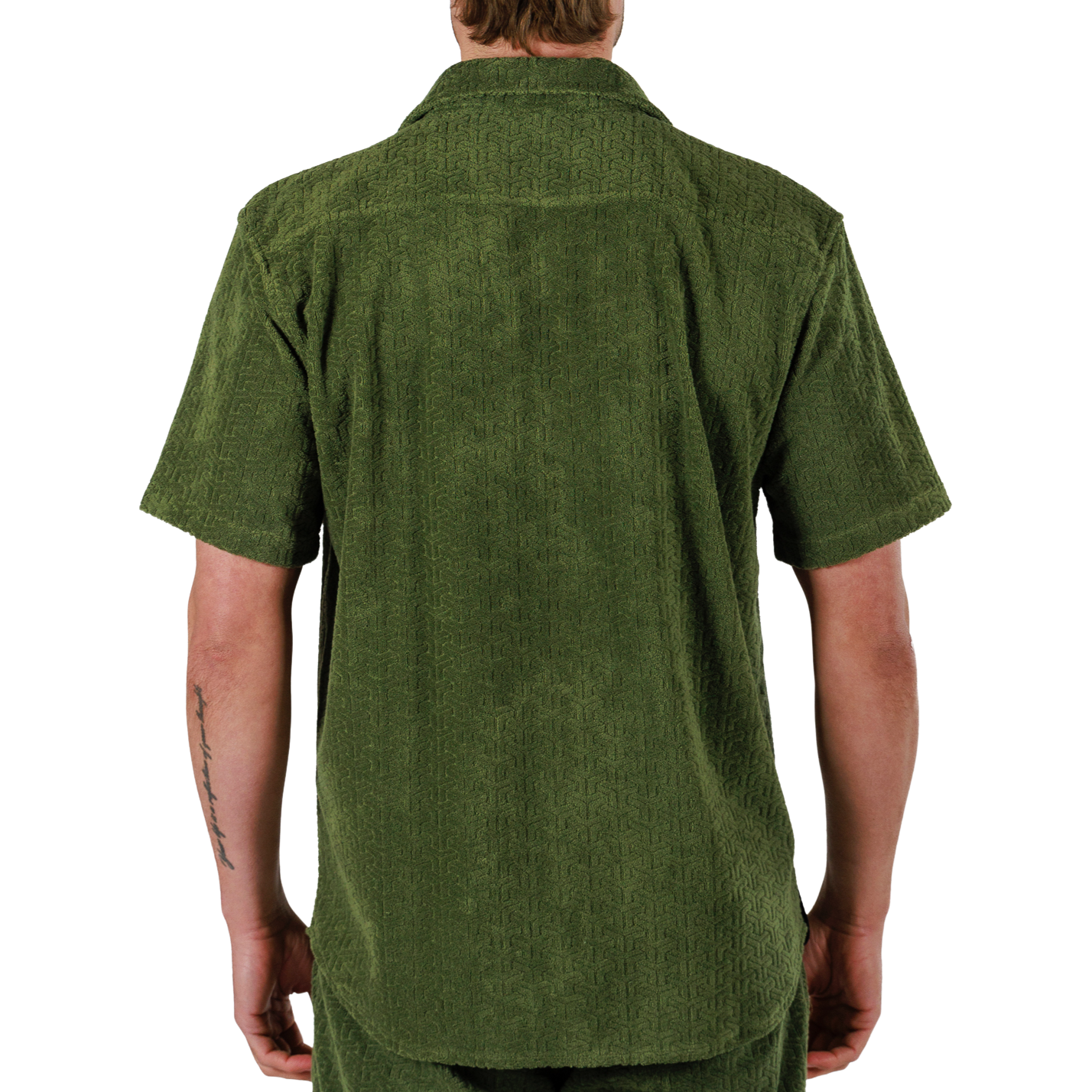 JACQUARD MILITARY GREEN | Shirt Short Sleeve