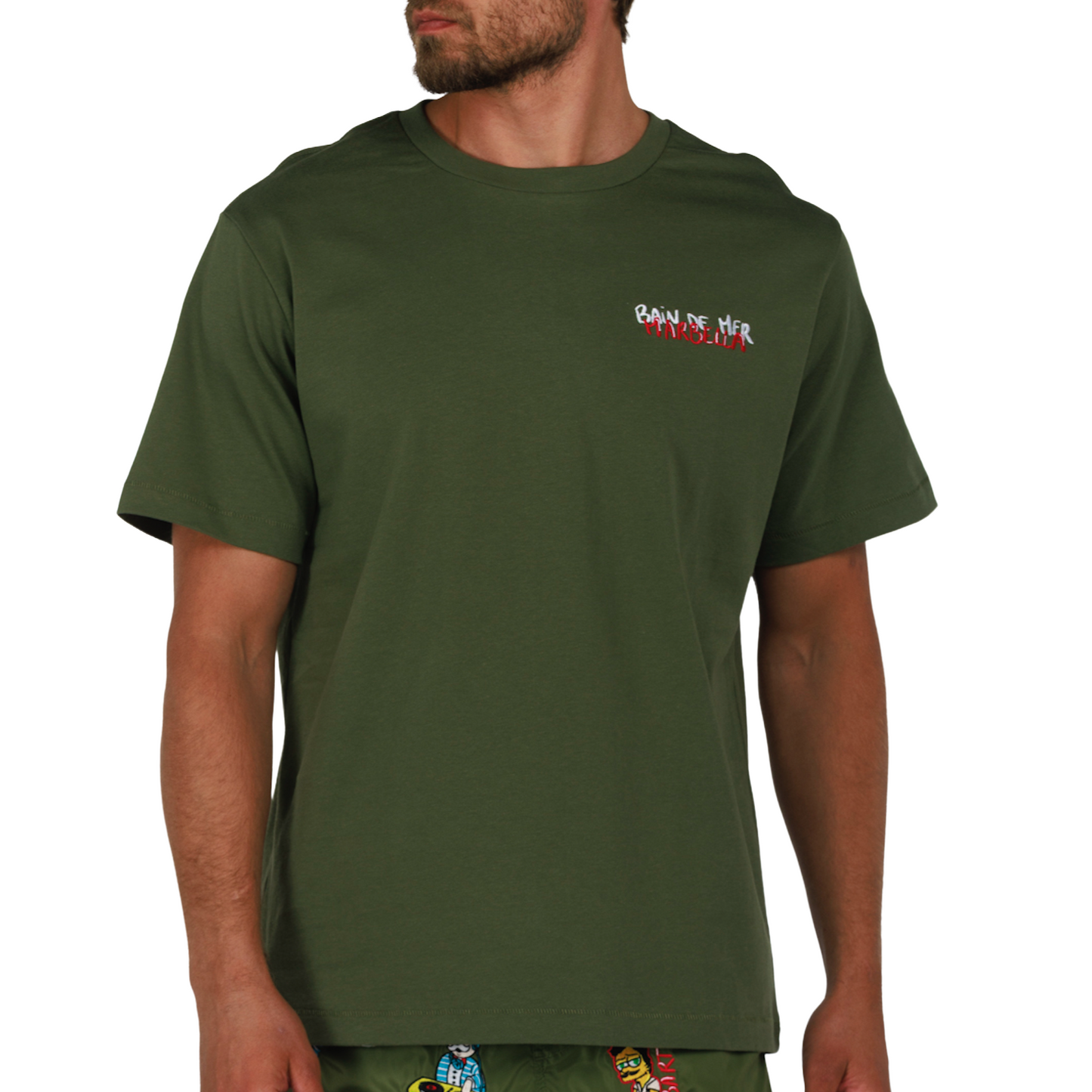 ALLARD MILITARY GREEN | Mens Cotton Oversized T-Shirt BDM MARBELLA