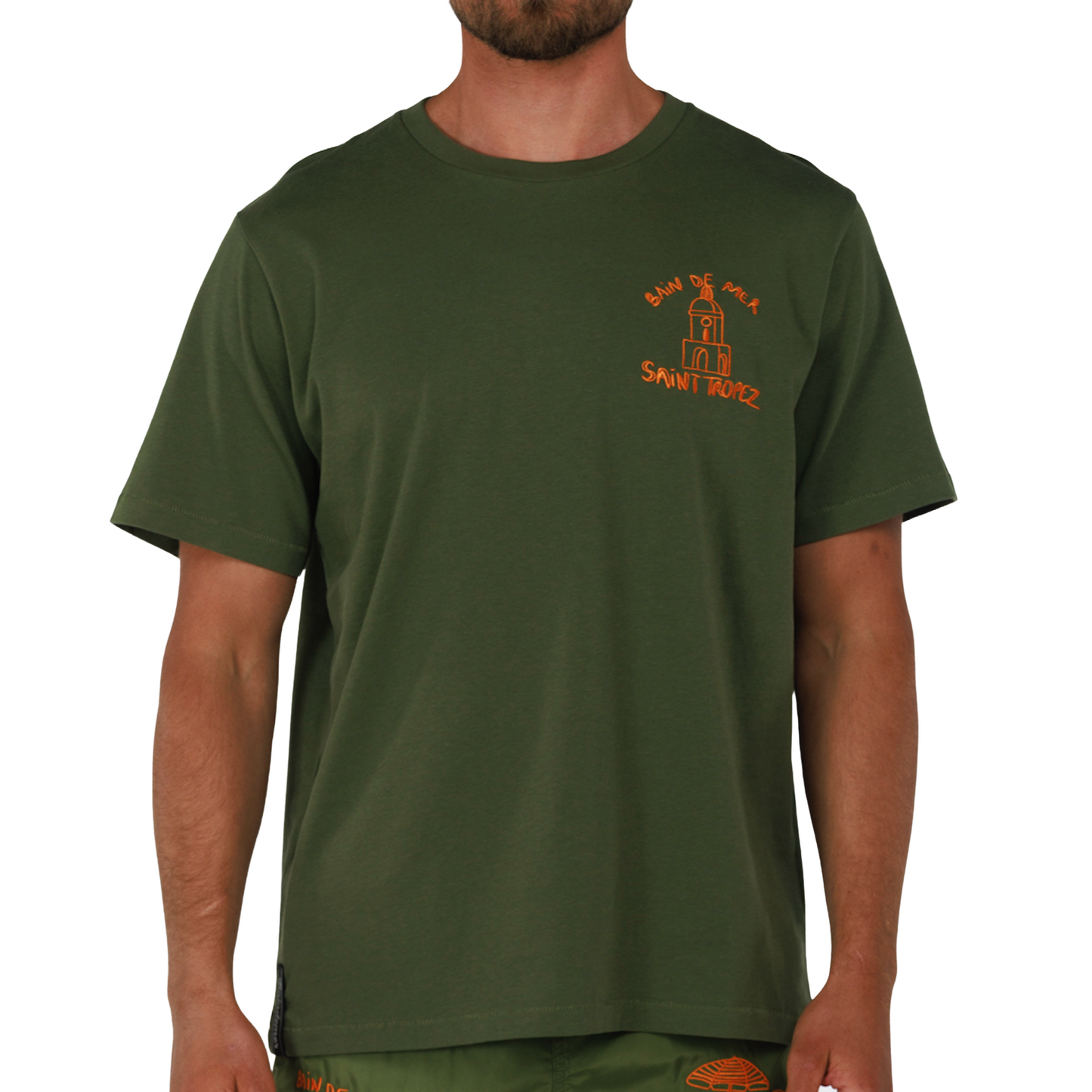 ALLARD MILITARY GREEN | Mens Cotton Oversized T-Shirt BDM SAINT TROPEZ