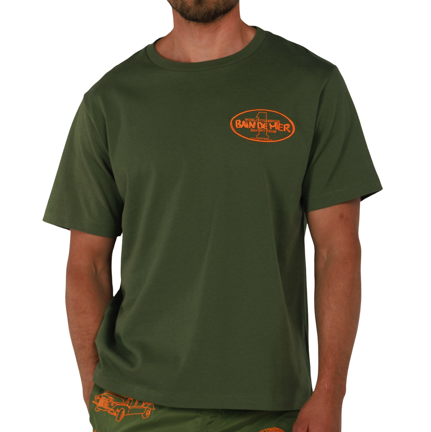 ALLARD MILITARY GREEN | Mens Cotton Oversized T-Shirt CHAMPION