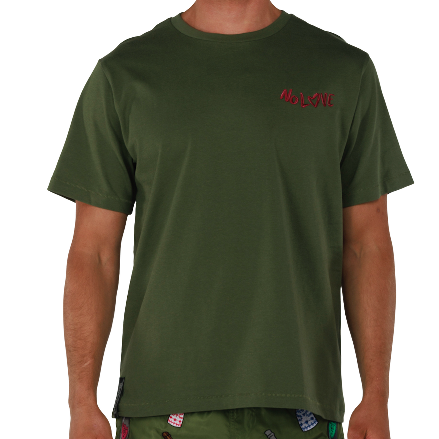ALLARD MILITARY GREEN | Mens Cotton Oversized T-Shirt NO CHAMP NO LOVE