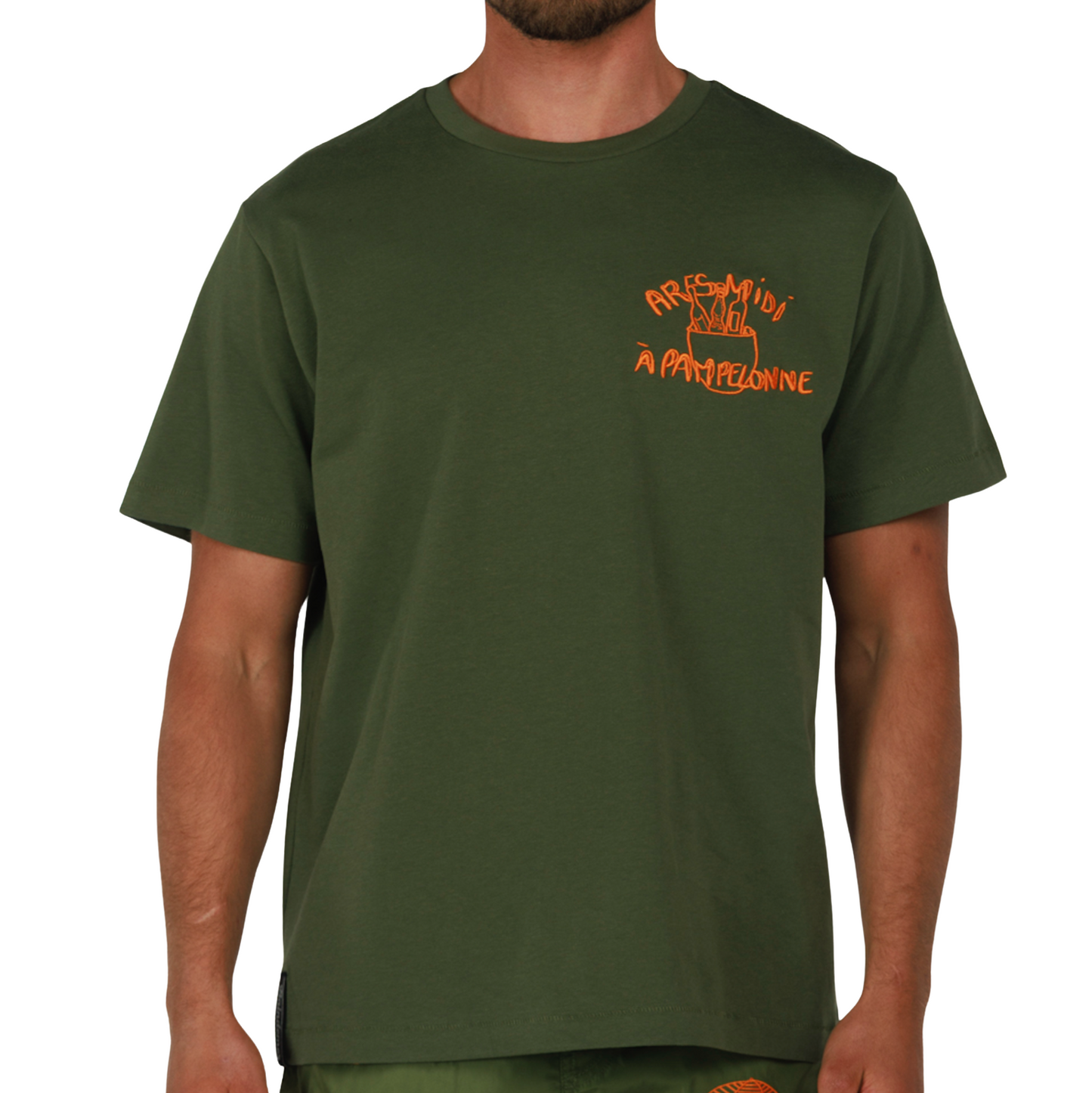 ALLARD MILITARY GREEN | Mens Cotton Oversized T-Shirt PAMPELONNE