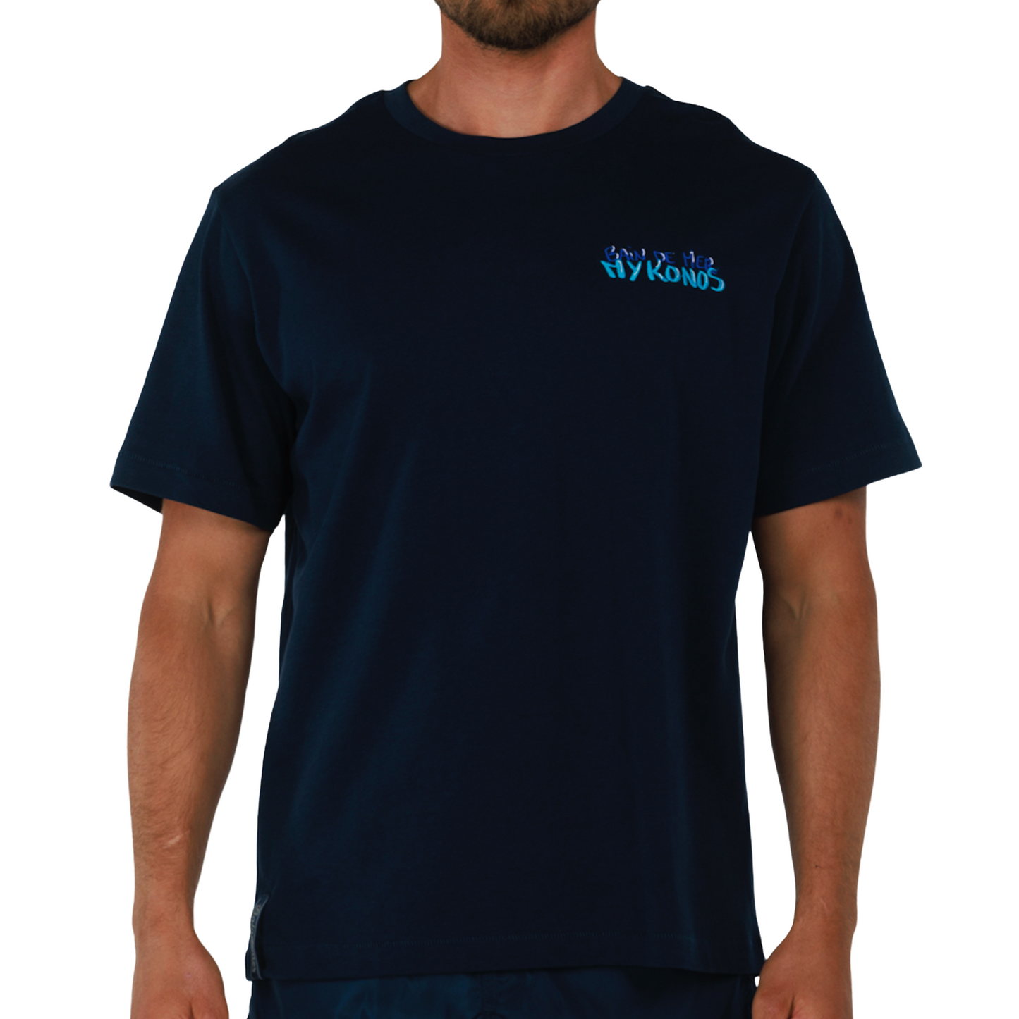 ALLARD NAVY BLUE | Mens Cotton Oversized T-Shirt BDM MYKONOS