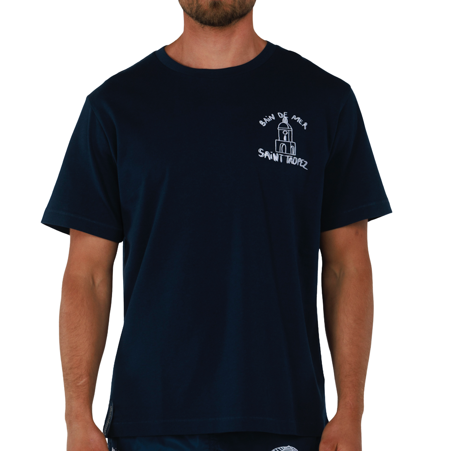 ALLARD NAVY BLUE | Mens Cotton Oversized T-Shirt BDM SAINT TROPEZ