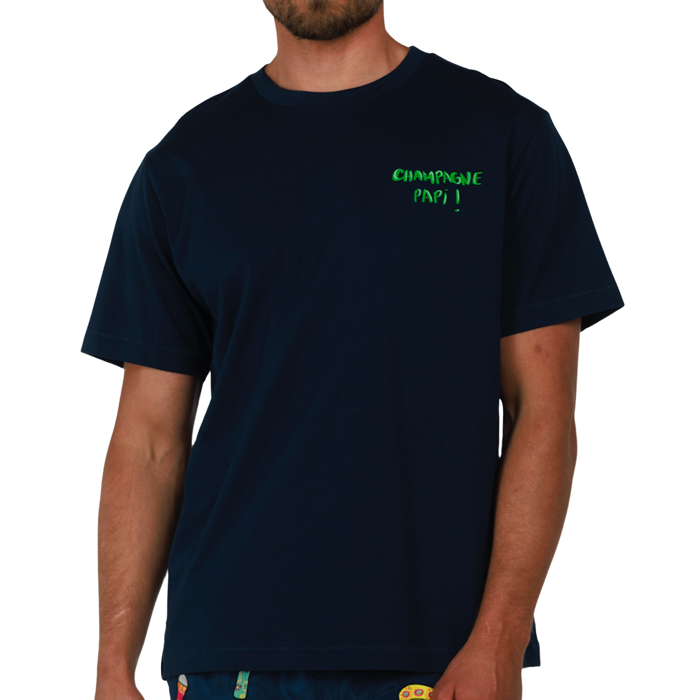 ALLARD NAVY BLUE | Mens Cotton Oversized T-Shirt CHAMPAGNE PAPI