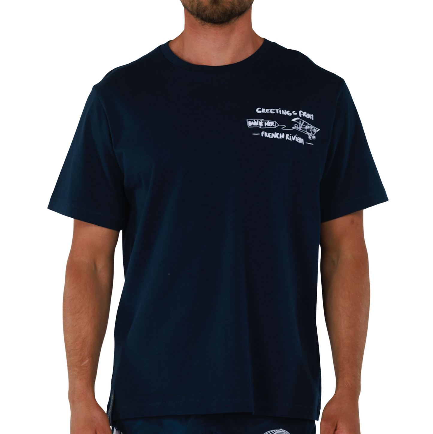 ALLARD NAVY BLUE | Mens Cotton Oversized T-Shirt FRENCH RIVIERA