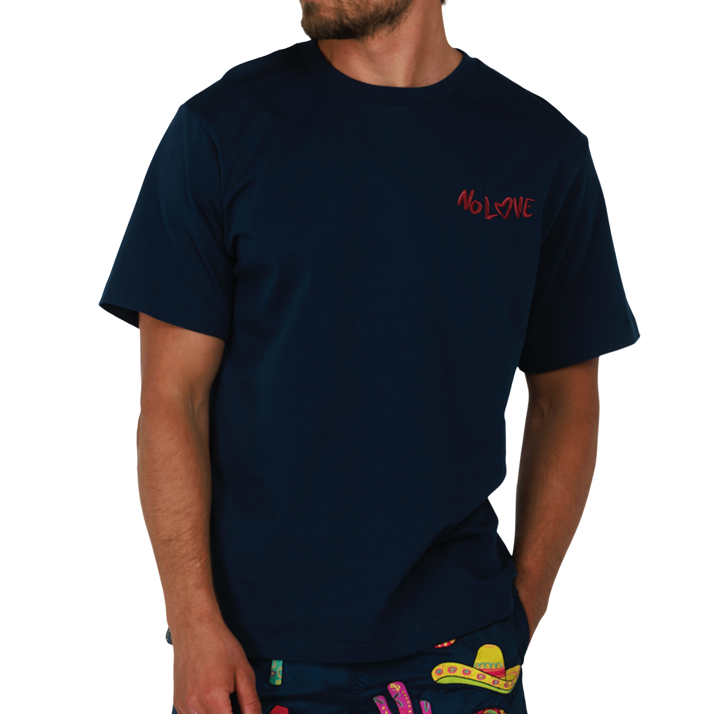 ALLARD NAVY BLUE | Mens Cotton Oversized T-Shirt NO CHAMP NO LOVE