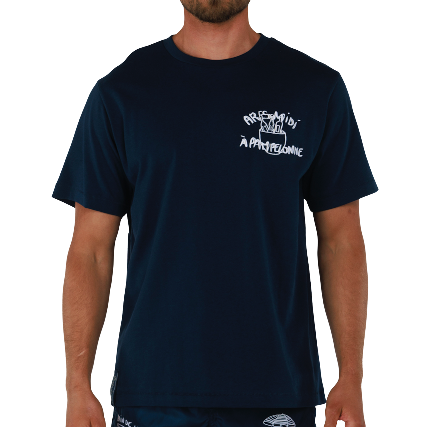 ALLARD NAVY BLUE | Mens Cotton Oversized T-Shirt PAMPELONNE