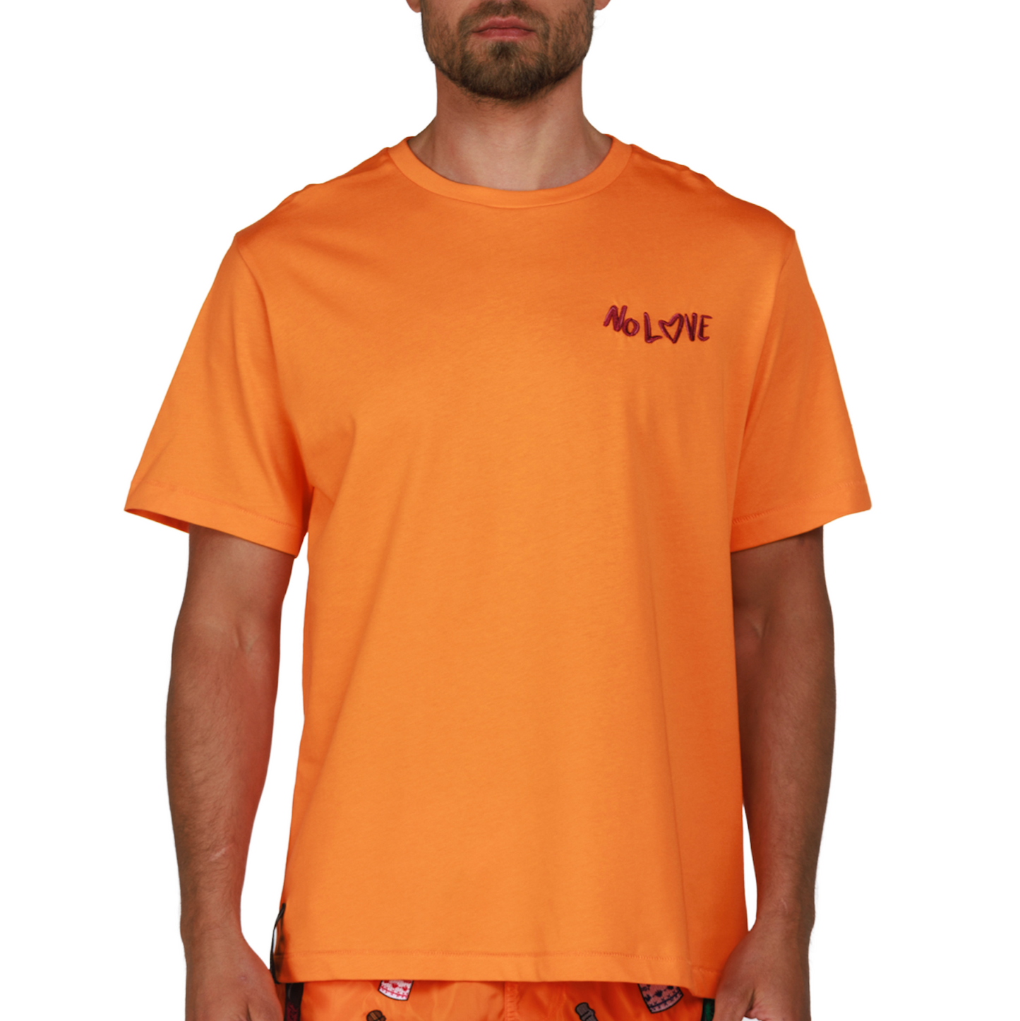 ALLARD ORANGE | Mens Cotton Oversized T-Shirt NO CHAMP NO LOVE