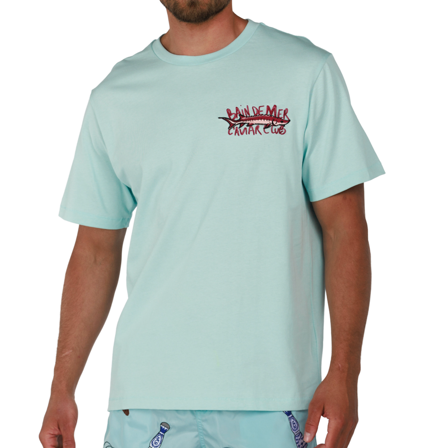 ALLARD SKY BLUE | Mens Cotton Oversized T-Shirt CAVIAR CLUB