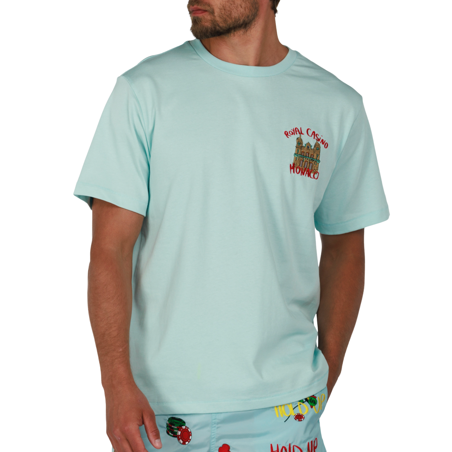 ALLARD SKY BLUE | Mens Cotton Oversized T-Shirt ROYAL CASINO