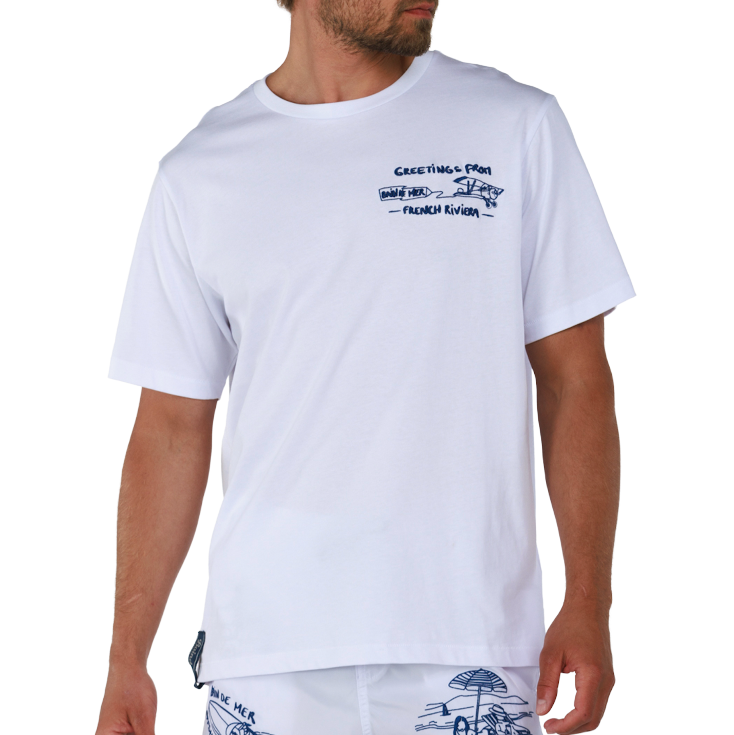 ALLARD WHITE | Mens Cotton Oversized T-Shirt FRENCH RIVIERA
