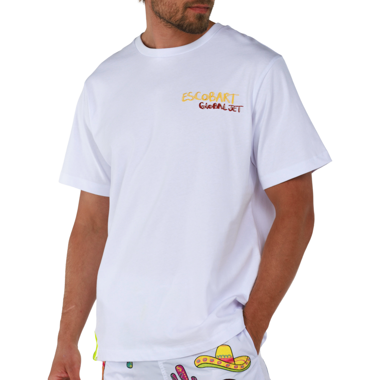 ALLARD WHITE | Mens Cotton Oversized T-Shirt GLOBAL JET