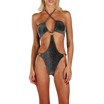 EVA SPARKLE BLACK | One-piece Swimsuit