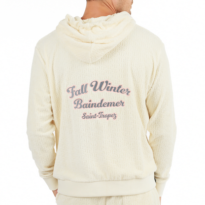 JACQUARD PARIS ECRU | Towelling Hoodie FALL WINTER