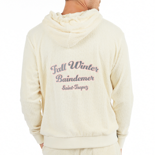 JACQUARD PARIS ECRU | Towelling Hoodie FALL WINTER