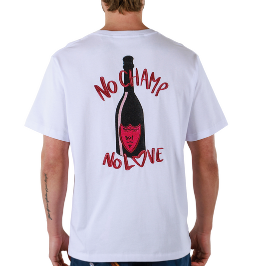 ALLARD WHITE | Mens Cotton Oversized T-Shirt NO CHAMP NO LOVE
