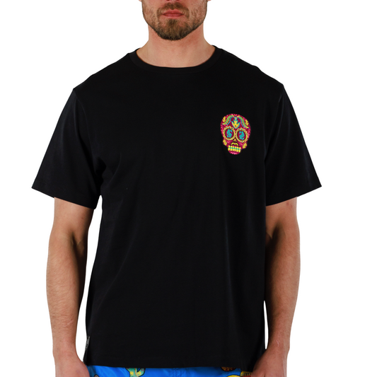 ALLARD BLACK | Mens Cotton Oversized T-Shirt BDM SKULL