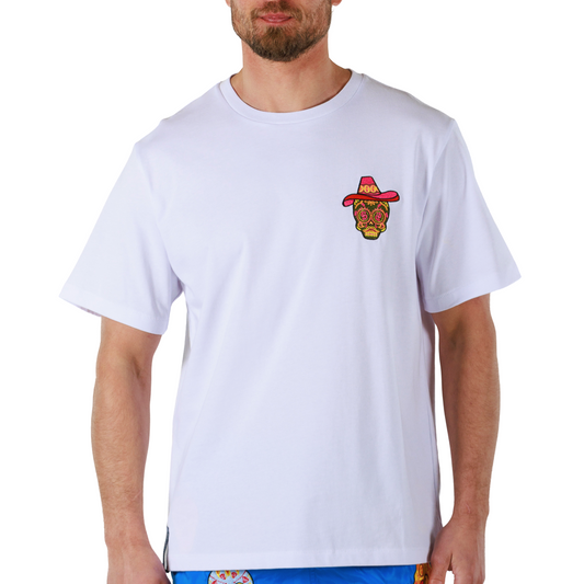 ALLARD WHITE | Mens Cotton Oversized T-Shirt BDM SKULL