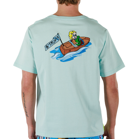 ALLARD SKY BLUE | Mens Cotton Oversized T-Shirt ST. TROPEZ BOAT