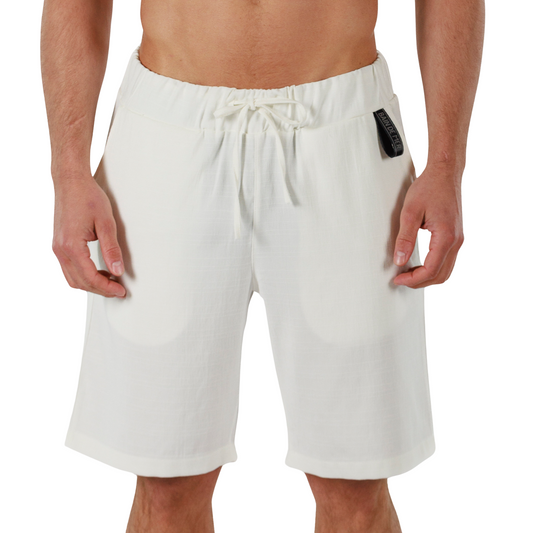 WHITE | Mens Linen Shorts