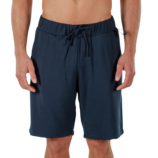 NAVY BLUE | Mens Linen Shorts