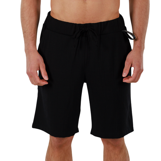 BLACK | Mens Linen Shorts