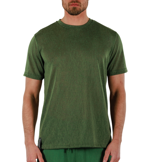 MILITARY GREEN | Mens Linen T-shirt
