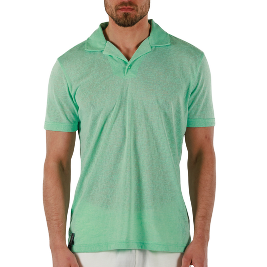 BROOK GREEN | Mens Linen Polo