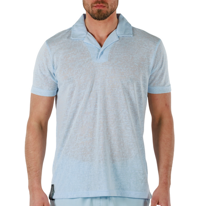 SKY BLUE | Mens Linen Polo
