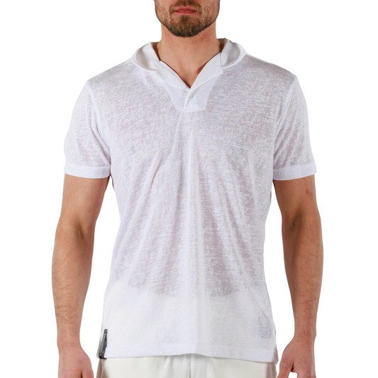 WHITE | Mens Linen Polo