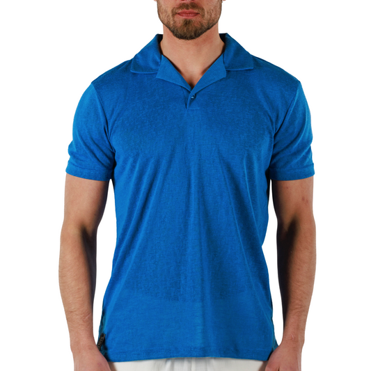 REGATTA BLUE | Mens Linen Polo