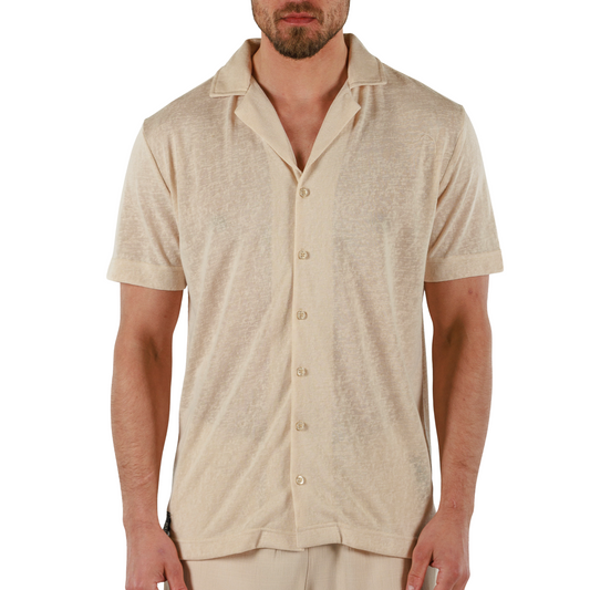 SAND | Mens Linen Shirt Short Sleeve