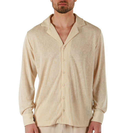 SAND | Mens Linen Shirt Long Sleeve