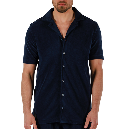 NAVY BLUE | BDM Towelling Shirt Short Sleeve