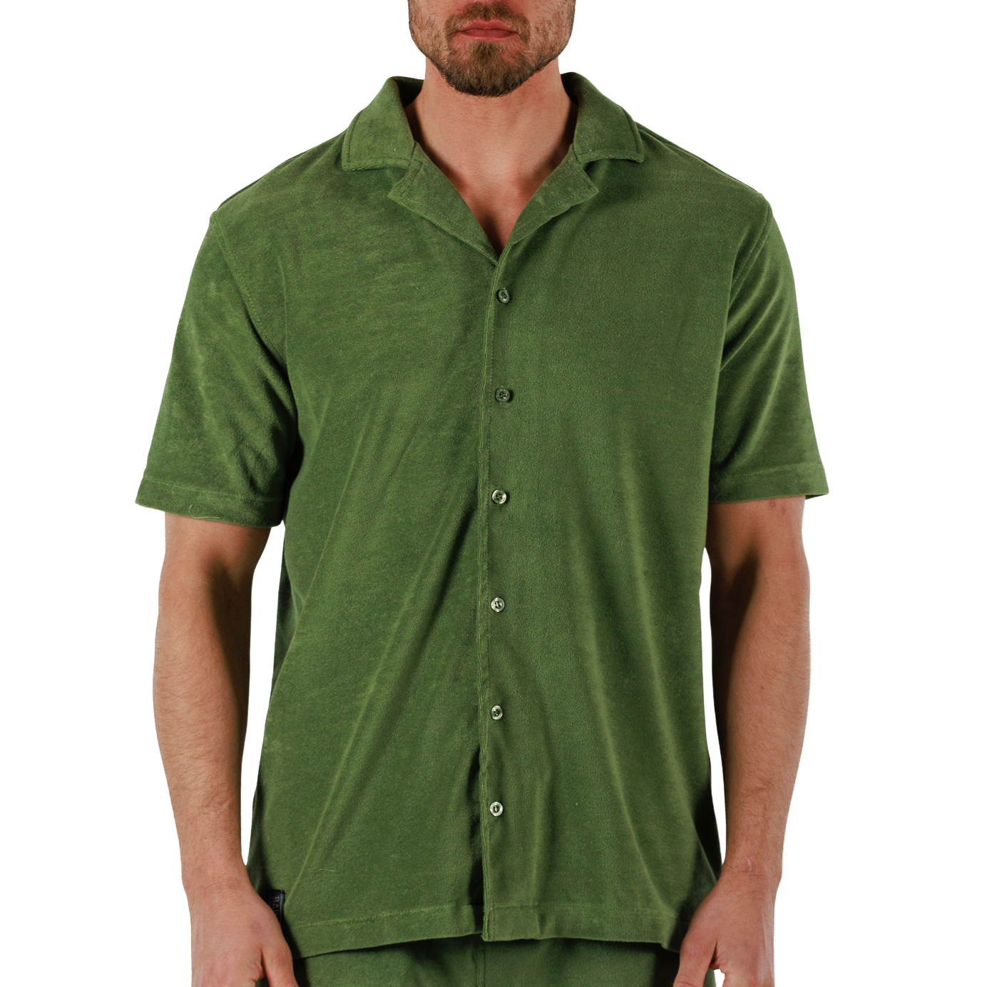 MILITARY GREEN | BDM Towelling Shirt Short Sleeve