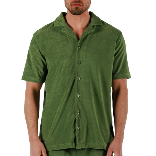 MILITARY GREEN | BDM Towelling Shirt Short Sleeve